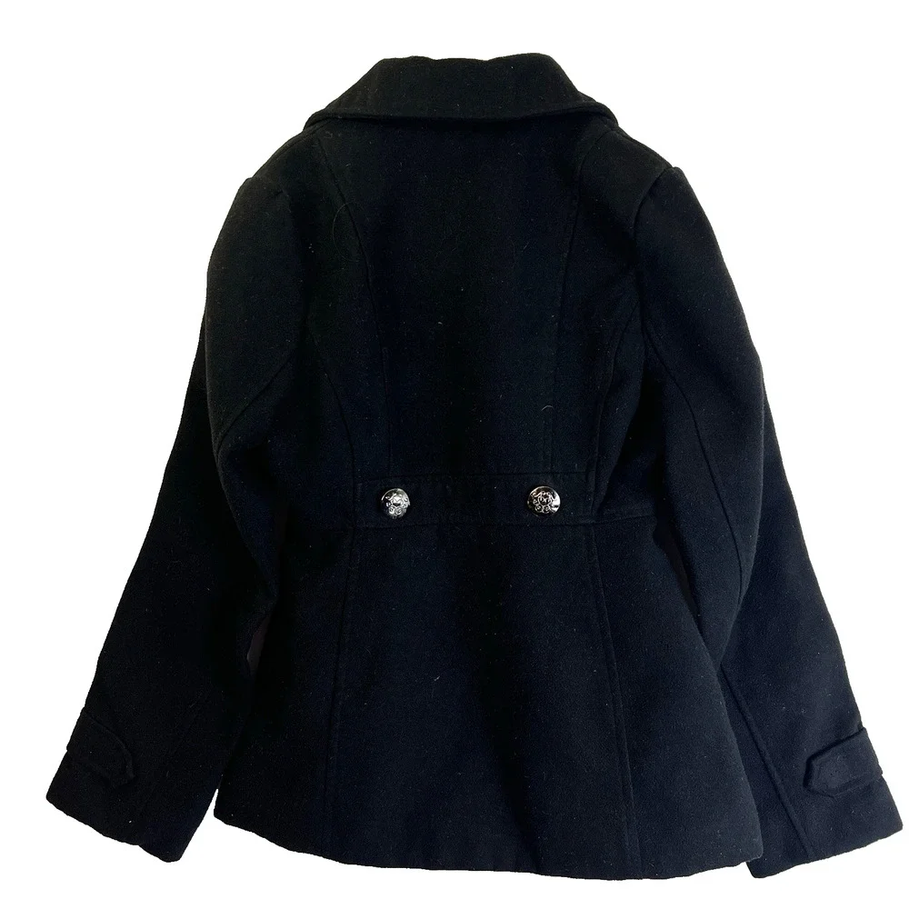 Jessica Simpson Pea Coat Girl 7 - 8 Black Double Breasted Warm Classic Outerwear